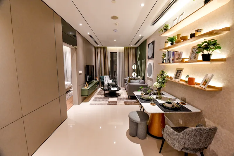 Type A show unit: living and dining area